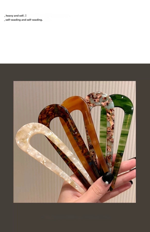 New Chinese style U-shaped hairpin female  new ball head updo artifact insert comb back head headdress fixed chopsticks