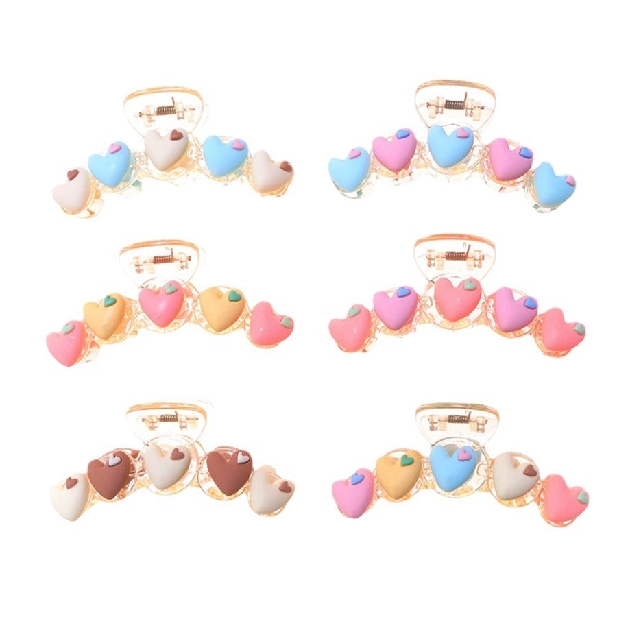 sweet heart shape plastic resin handmade hair claws 1 piece