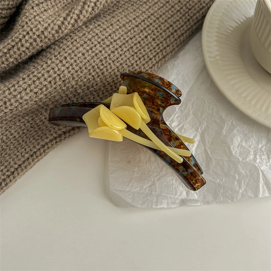 Women's Elegant Simple Style Flower Acetic acid sheets Hair Claws