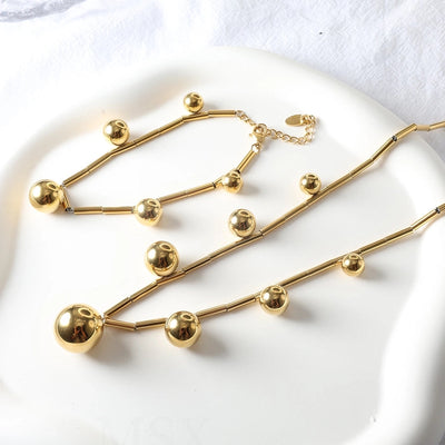 Jewelry Streetwear Geometric 304 Stainless Steel Plating Multi Charms Bracelet Multi Charms Necklace