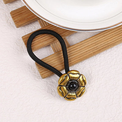 Women's Classical Ethnic Style Classic Style Cross Round Cattle Alloy Polyester Inlay Turquoise Hair Tie