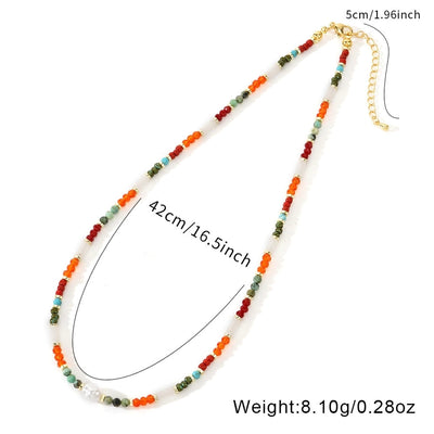 Bohemian Geometric Semi-precious stone natural stone Necklace In Bulk
