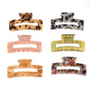 simple style color block acetic acid sheets carving hair claws 1 piece