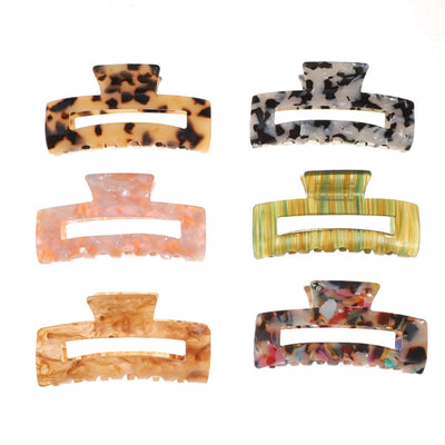 simple style color block acetic acid sheets carving hair claws 1 piece