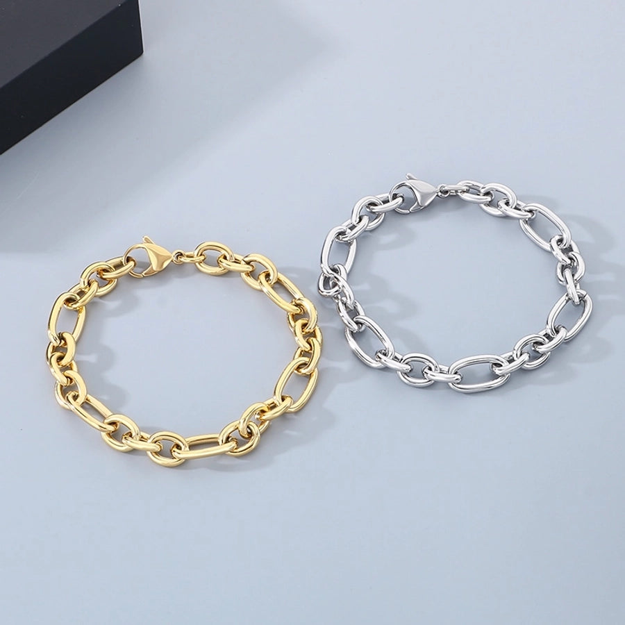 Simple Style Geometric 304 Stainless Steel 18K Gold Plated  Bracelets In Bulk