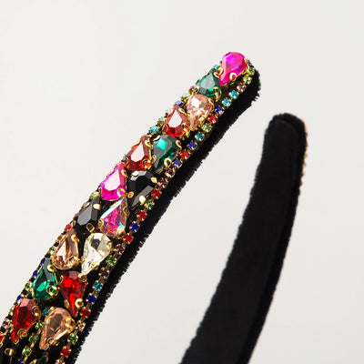 women's elegant luxurious water droplets alloy cloth inlay rhinestones hair band