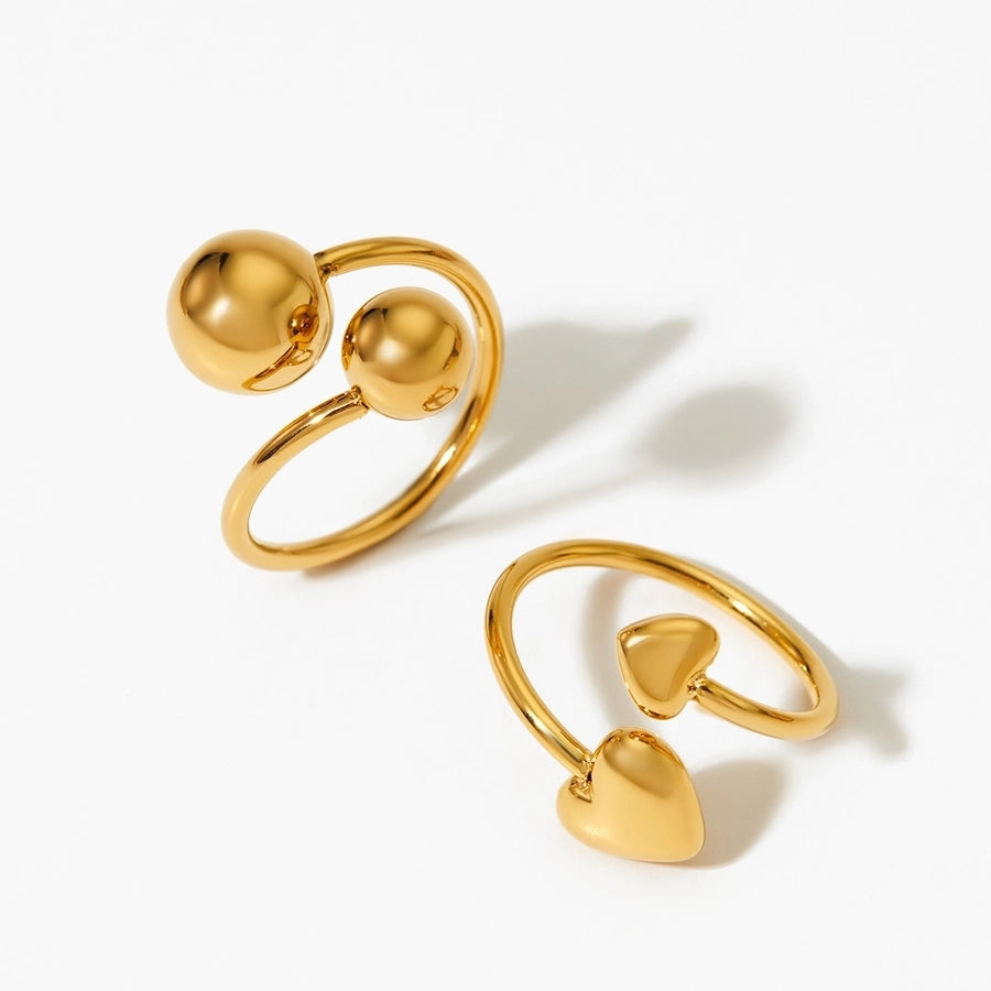 Jewelry Modern Style Artistic Solid Color 304 Stainless Steel 16K Gold Plated White Gold Plated Gold Plated Plating Rings