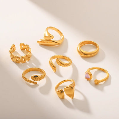 Jewelry IG Style Classic Style Irregular Geometric 304 Stainless Steel Titanium Steel 18K Gold Plated Open Rings