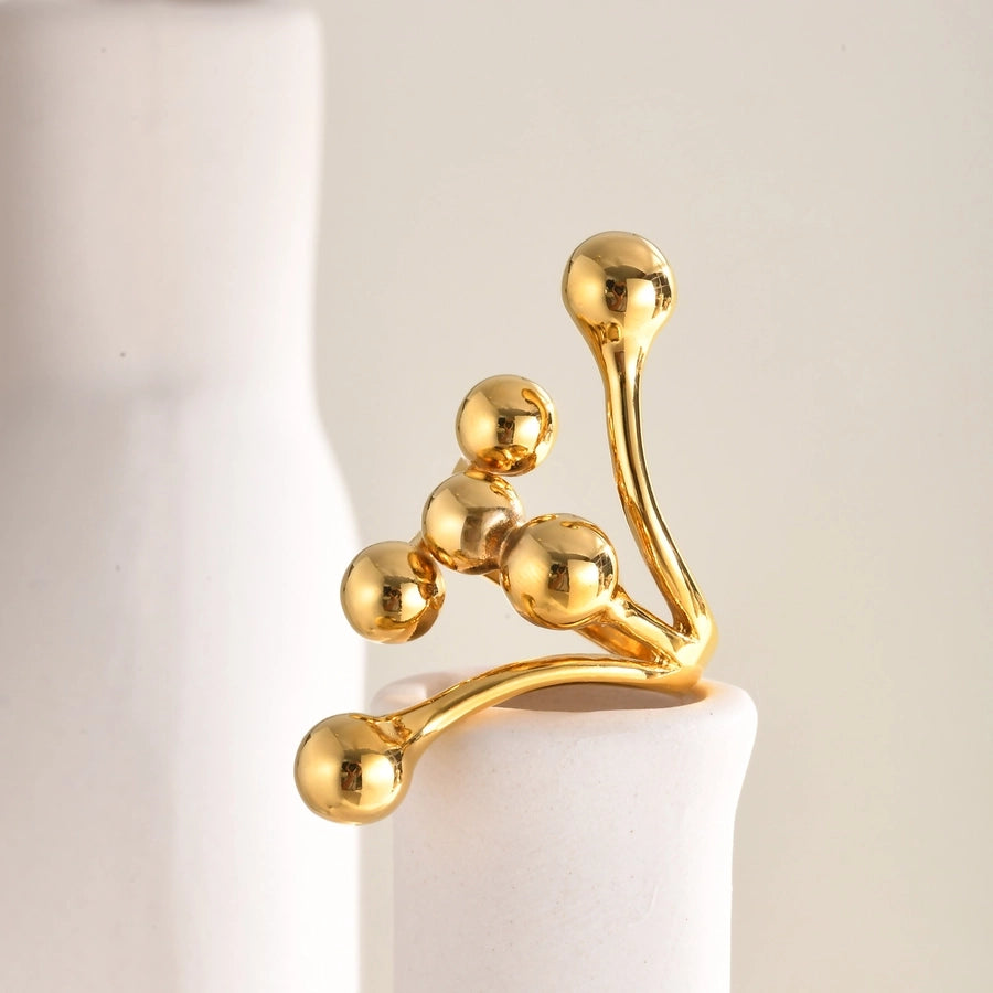 Jewelry IG Style Solid Color 304 Stainless Steel 18K Gold Plated Rings