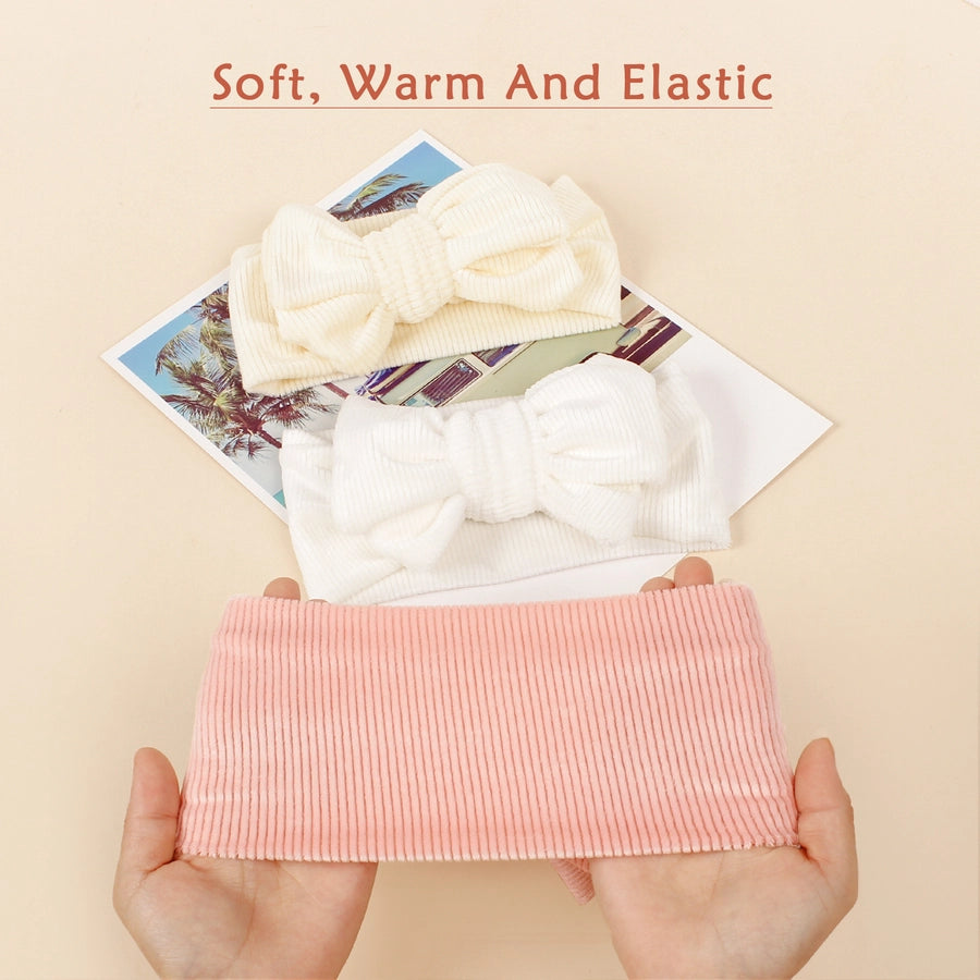 simple style solid color bow knot cloth hair band