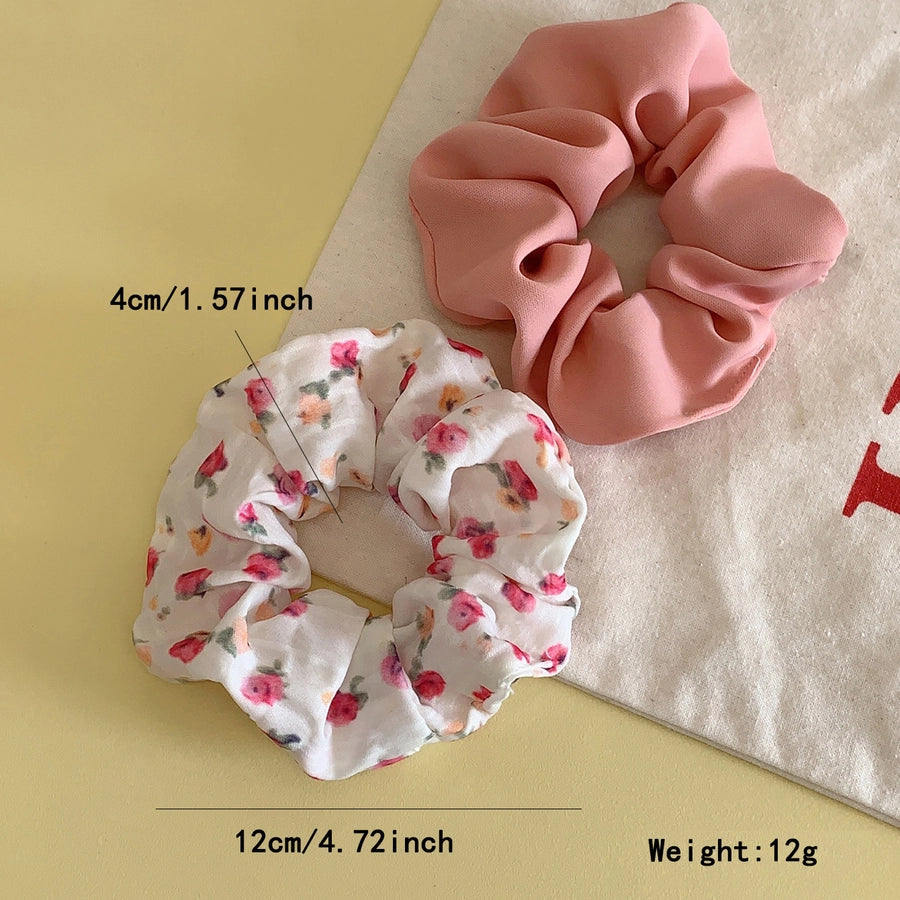 Women's Sweet Simple Style Ditsy Floral Solid Color Cloth Hair Tie
