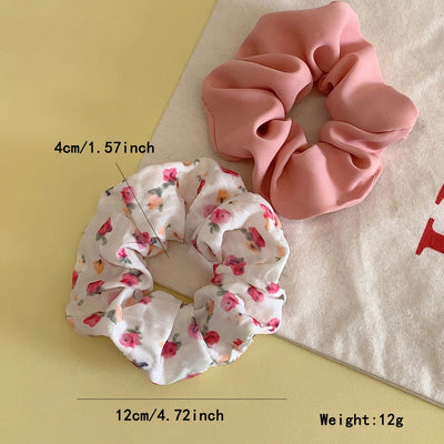 Women's Sweet Simple Style Ditsy Floral Solid Color Cloth Hair Tie