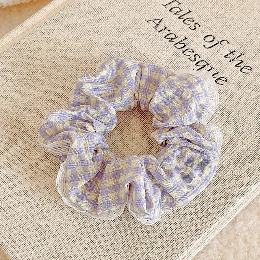 Women's IG Style Sweet Lattice Cloth Rib-Knit Lace Hair Tie