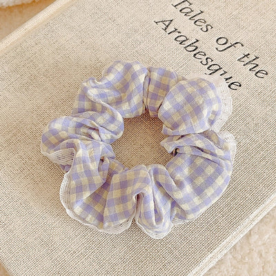 Women's IG Style Sweet Lattice Cloth Rib-Knit Lace Hair Tie