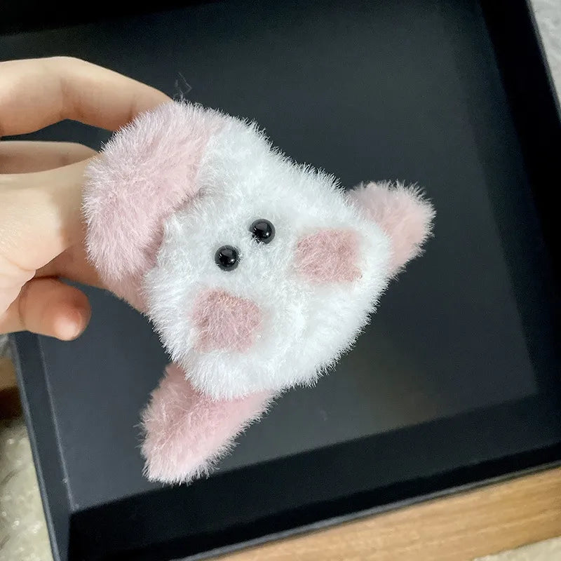 Cute Grab Clip Summer Hairpin Atmosphere Sense Rose Pink Flower Hair Grab Cherry Butterfly Plate Hair Grab Edge Hairpin