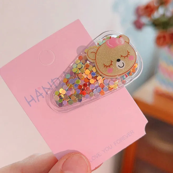kid's cute cartoon fruit alloy rubber sequins hair clip