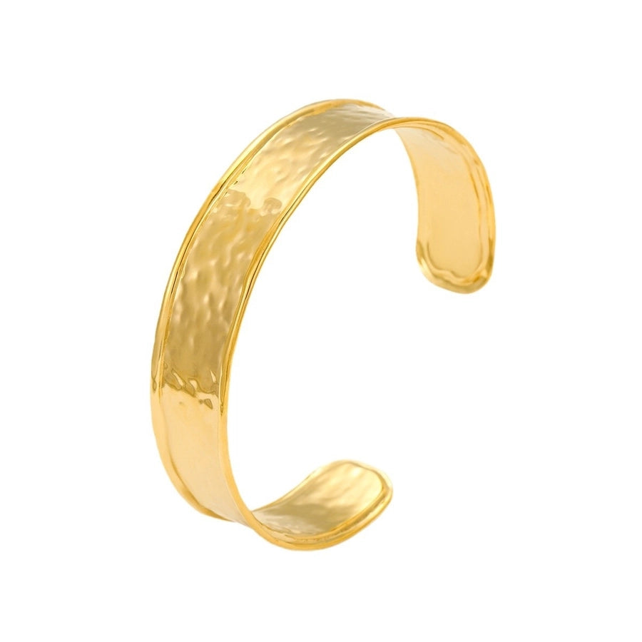 Simple Style Solid Color 304 Stainless Steel 18K Gold Plated Bangle In Bulk