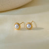 Jewelry Casual Simple Style Commute Round 304 Stainless Steel Plastic 18K Gold Plated Pearl Bracelets Earrings Necklace