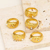 Jewelry Casual Elegant Geometric 304 Stainless Steel Zircon 18K Gold Plated Irregular Rings