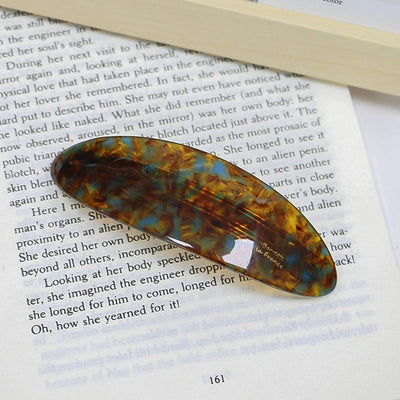 artistic color block leopard acetic acid sheets hair clip