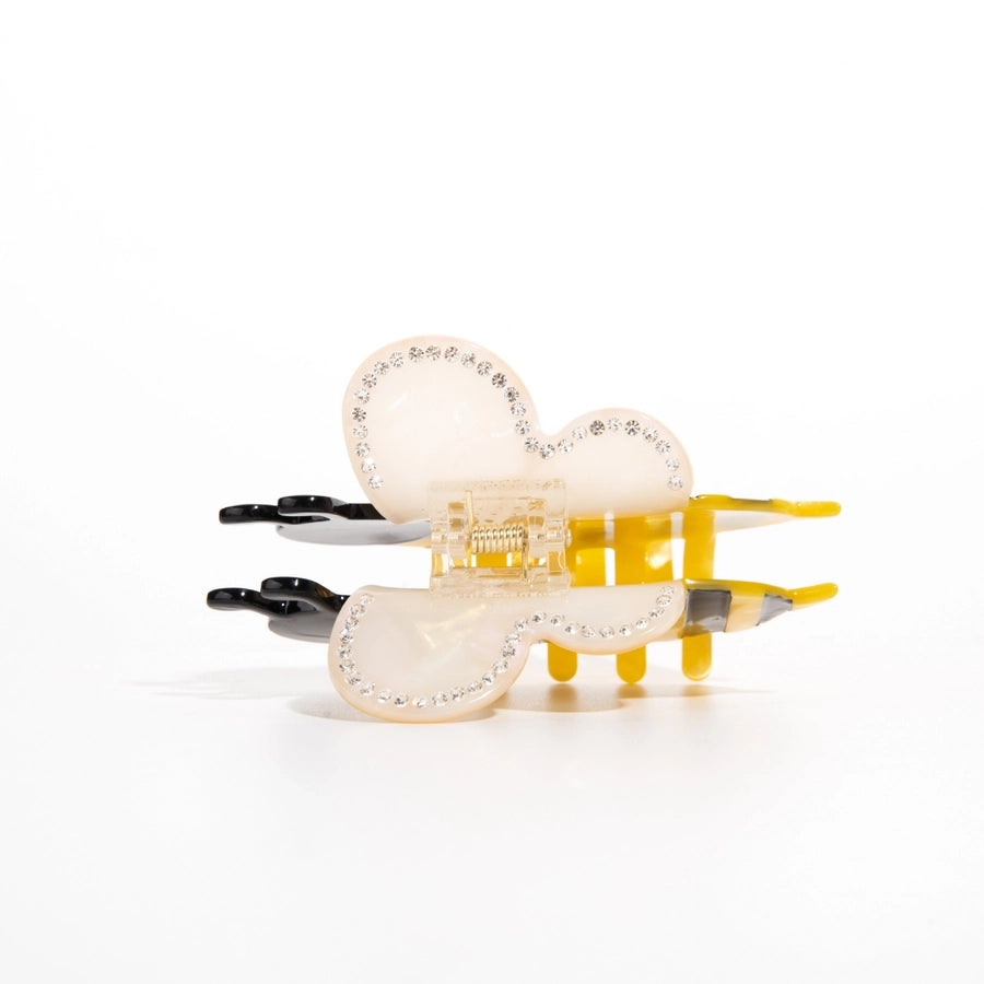 YHJ Hair Accessories  New Acetic Acid Diamond Bees Grab Clip Large Hairpin Back Hair Shark Clip Hair Grab