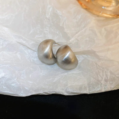 retro c shape solid color metal plating women's earrings 1 pair
