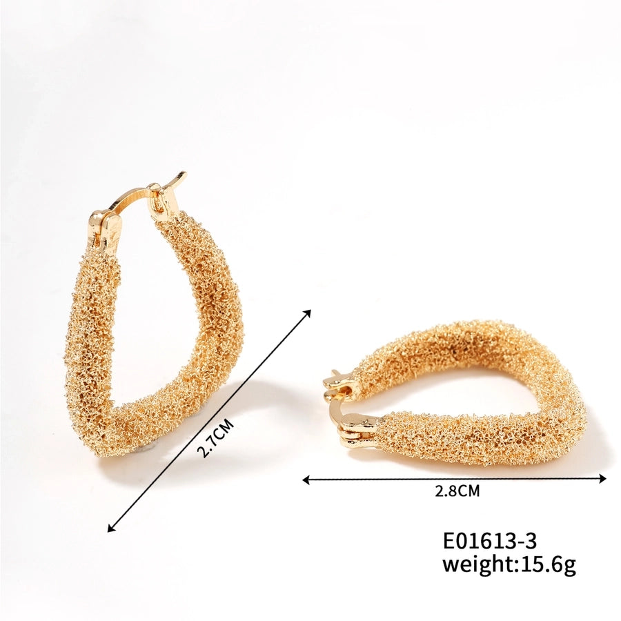 1 Pair Elegant Business Tropical Geometric Asymmetrical Copper K Gold Plated Earrings