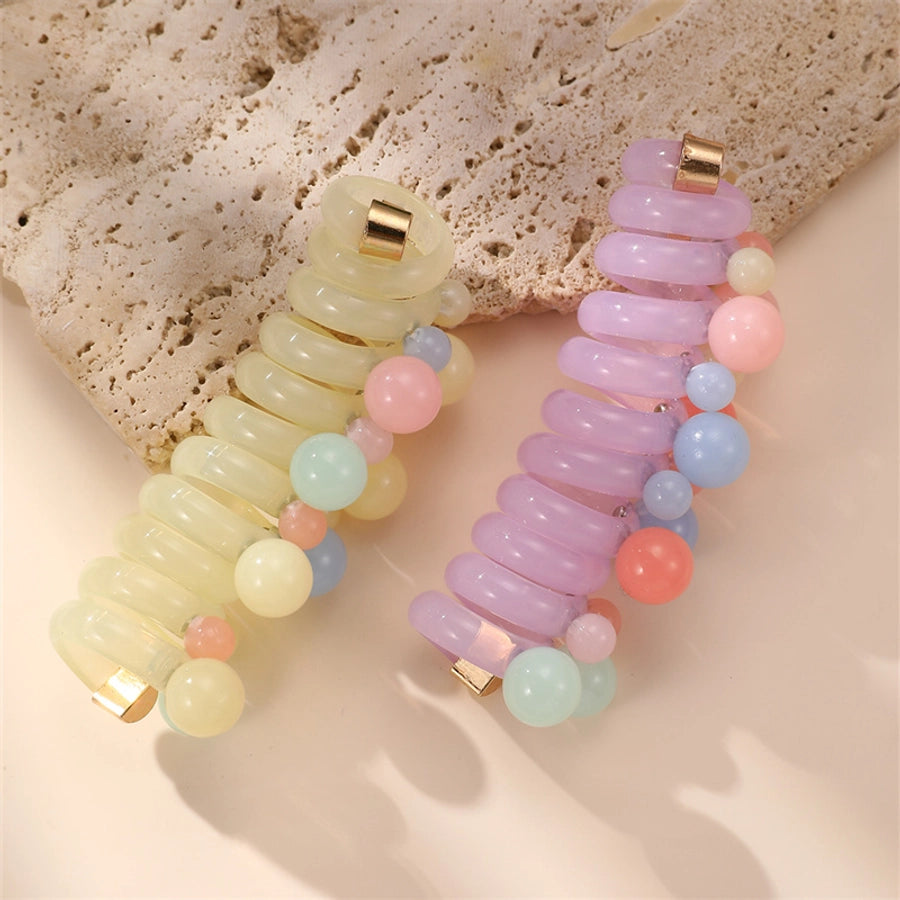 Women's Cute Sweet Round Plastic Hair Tie