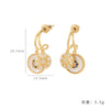 1 Pair Elegant Simple Style Heart Shape Eye Bee Inlay Copper Freshwater Pearl Zircon 18K Gold Plated Drop Earrings