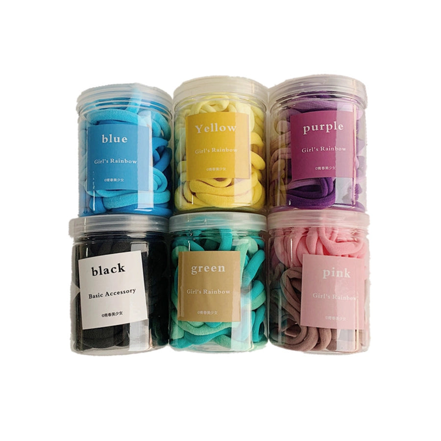 korean simple gradient boxed plush towel circle box of seamless hair ring set