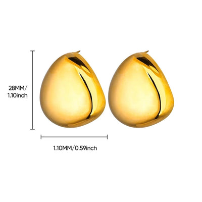 1 Pair Vintage Style Heart Shape 304 Stainless Steel 18K Gold Plated Ear Studs