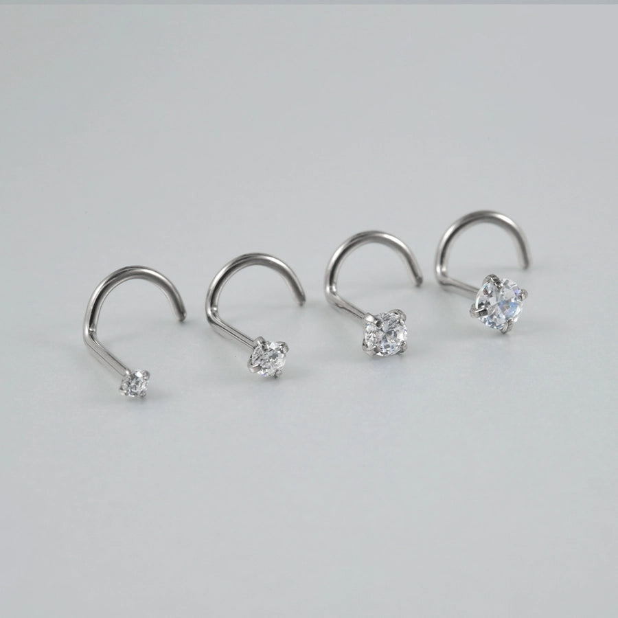 1 Piece Nose Rings & Studs Casual Hawaiian Tropical Geometric G23 Titanium Inlay Zircon Nose Rings & Studs