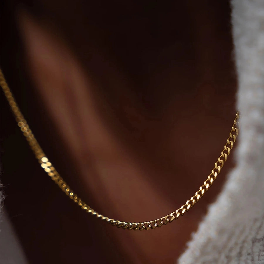 Jewelry Hip-Hop Simple Style Solid Color 304 Stainless Steel 18K Gold Plated White Gold Plated Necklace