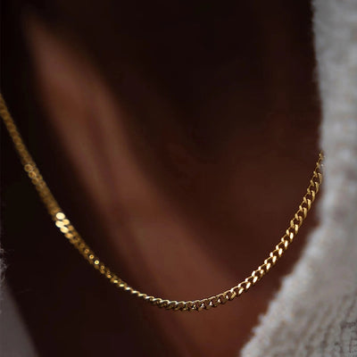 Jewelry Hip-Hop Simple Style Solid Color 304 Stainless Steel 18K Gold Plated White Gold Plated Necklace