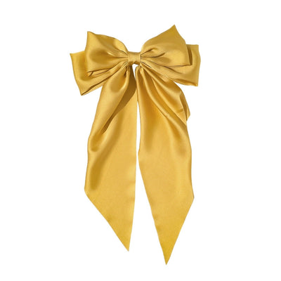 retro simple style solid color bow knot cloth hair clip