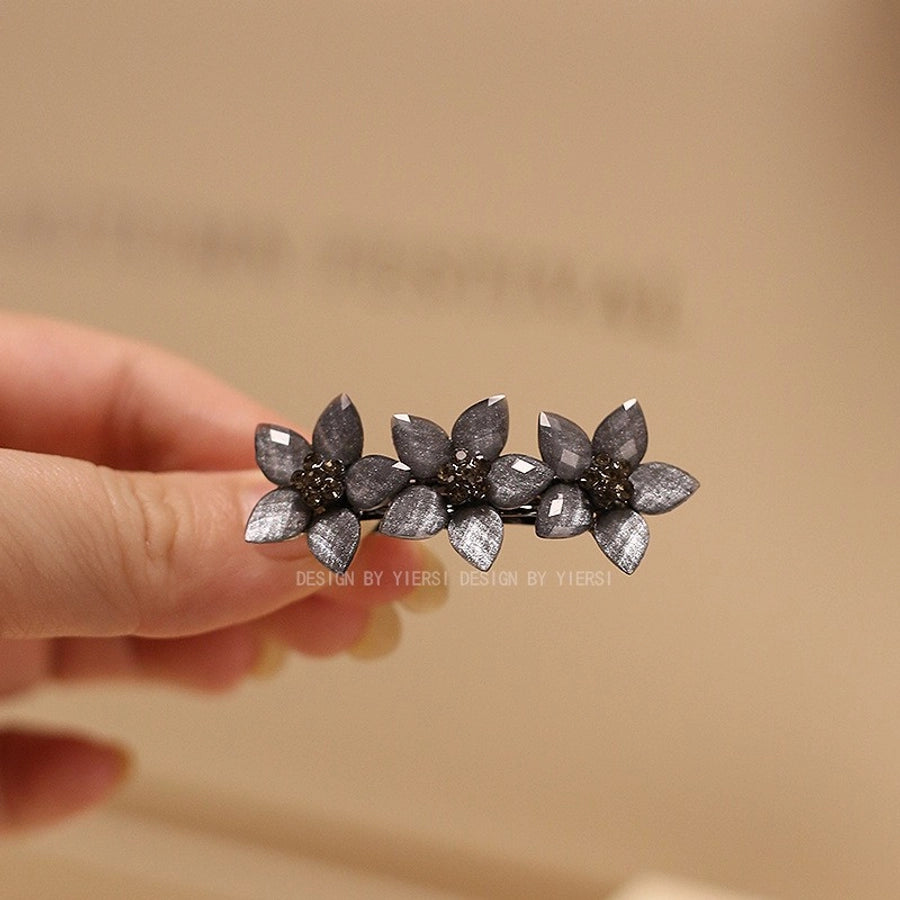 elegant flower rhinestone handmade diamond hair clip