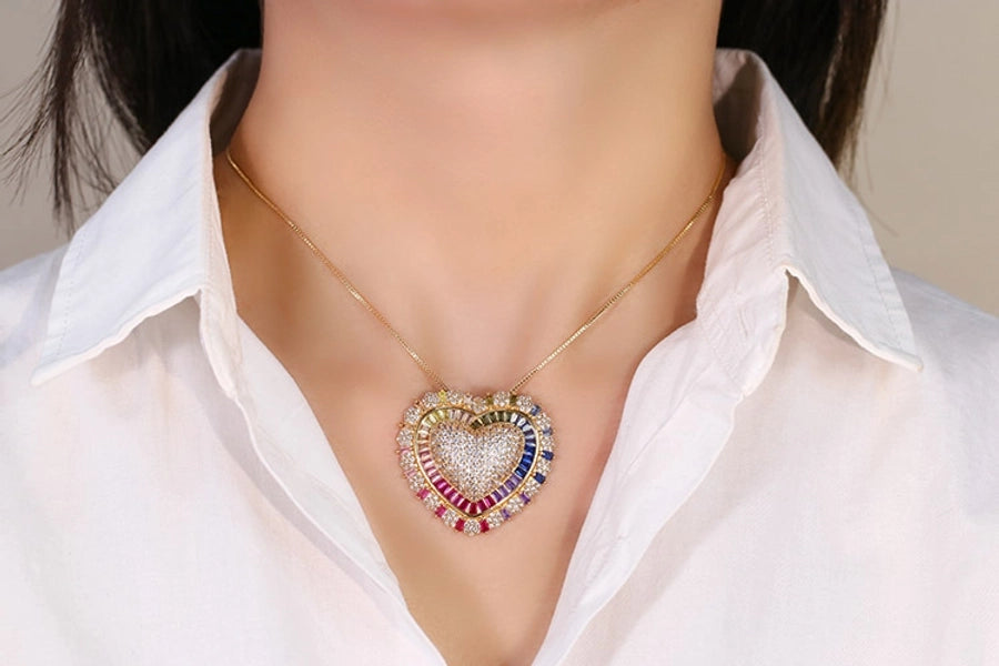 Copper Plating Heart Shape Jewelry Set