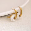 1 Pair Simple Style Geometric Plating 304 Stainless Steel natural stone Drop Earrings