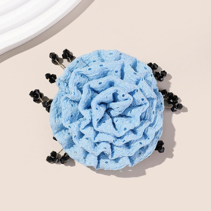 Women's Sweet Solid Color Flower Cloth Flowers Hair Clip