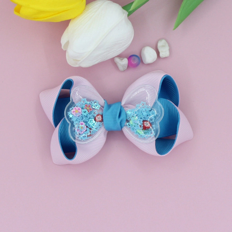 Girl'S Simple Style Solid Color Cloth Ribbon Hair Clip