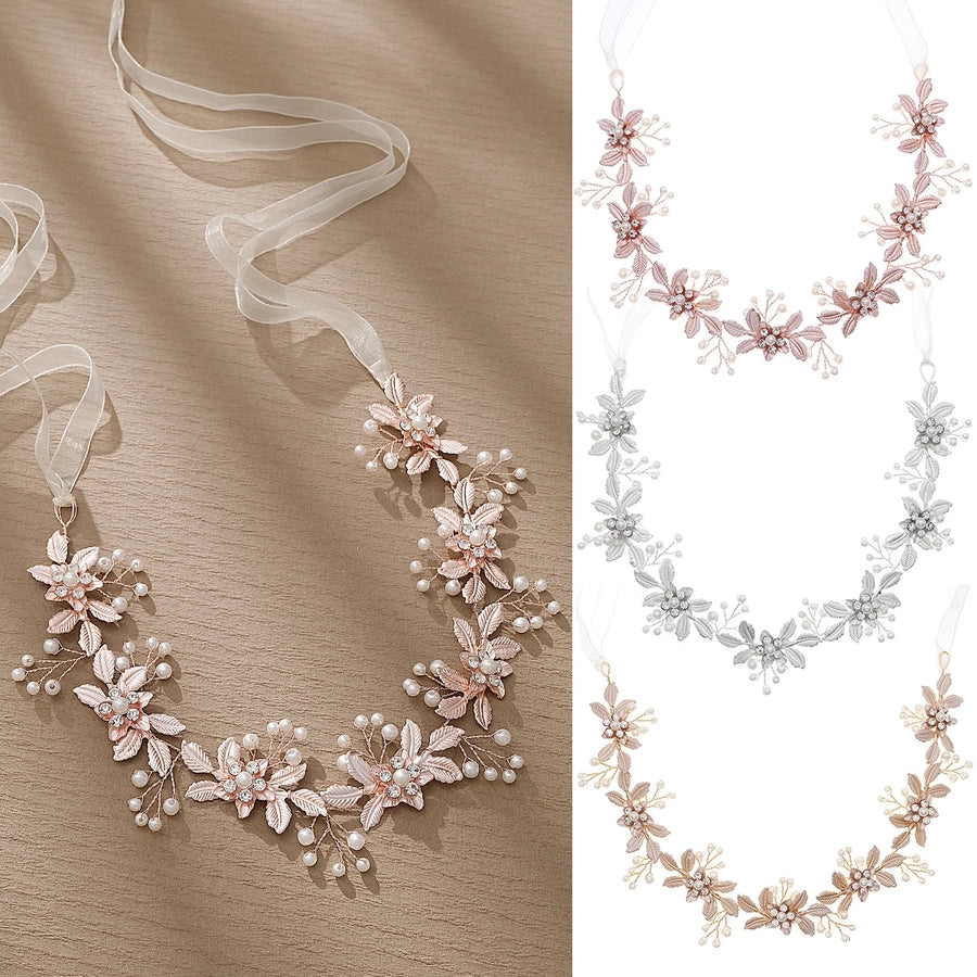 retro flower alloy hair band