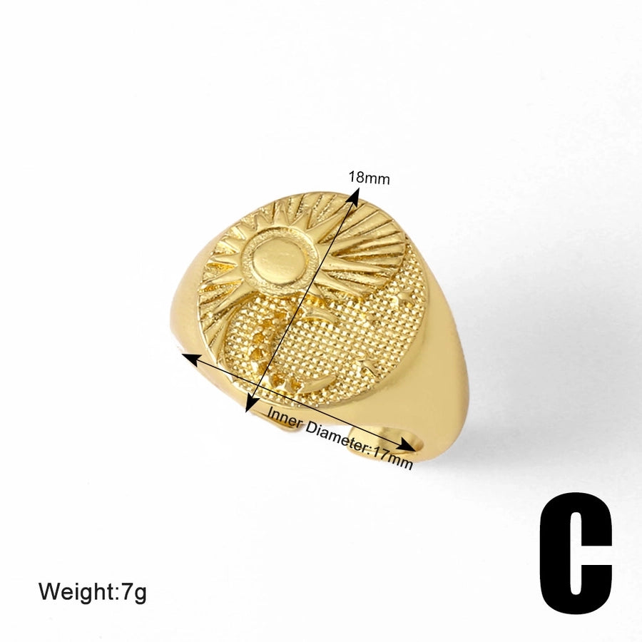 Copper 18K Gold Plated Plating Irregular Open Rings