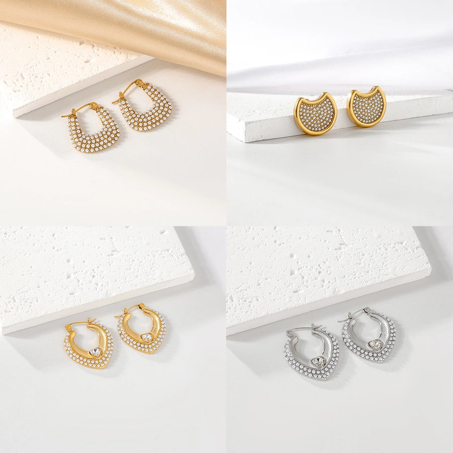 1 Pair Elegant Cute U Shape Geometric 304 Stainless Steel Artificial Pearls Earrings Ear Studs