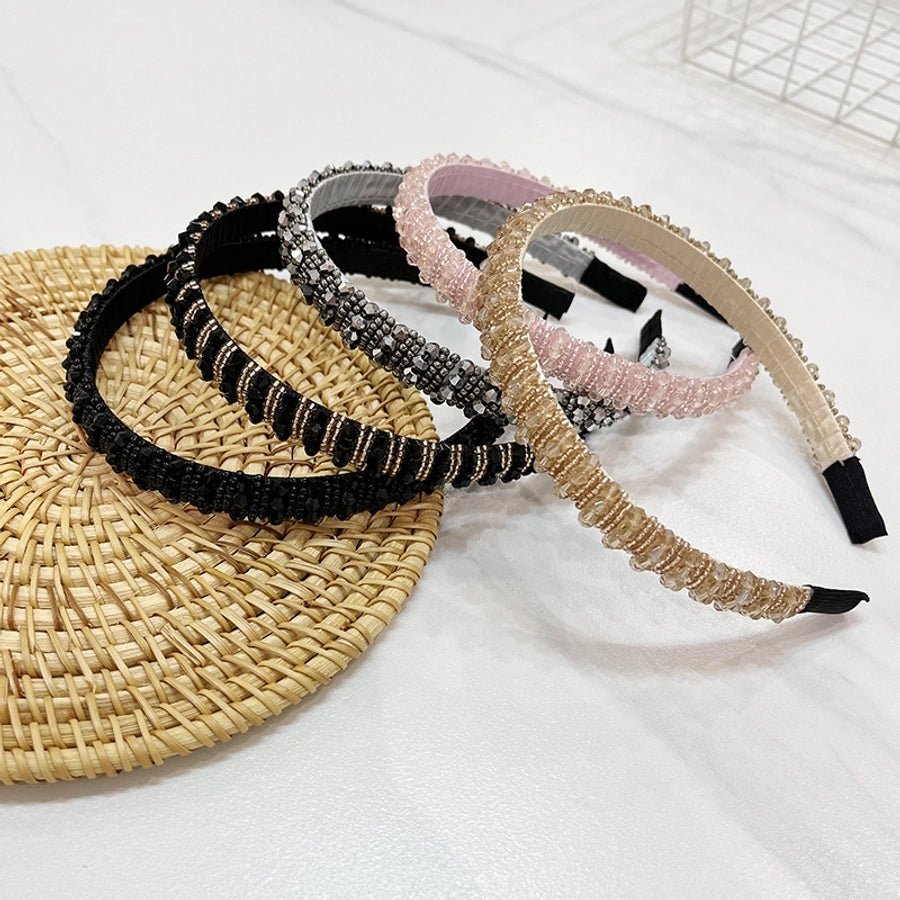 women's shiny solid color sponge hair band