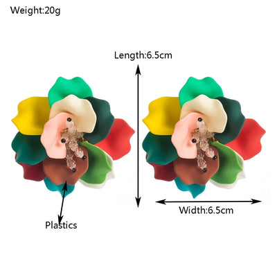 1 Pair Princess Vacation Sweet Flower Inlay Arylic Alloy Acrylic 14K Gold Plated Ear Studs