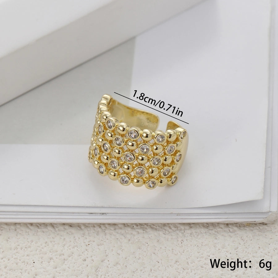 Copper Geometric Solid Color Open Rings