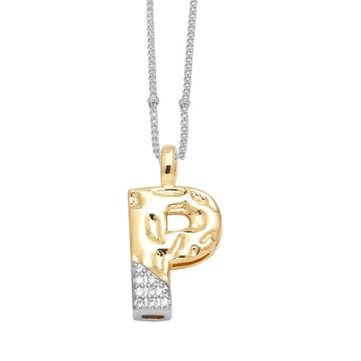 Jewelry Modern Style Simple Style letter 201 Stainless Steel Copper Zircon 18K Gold Plated Mixed Metal Inlay Pendant Necklace