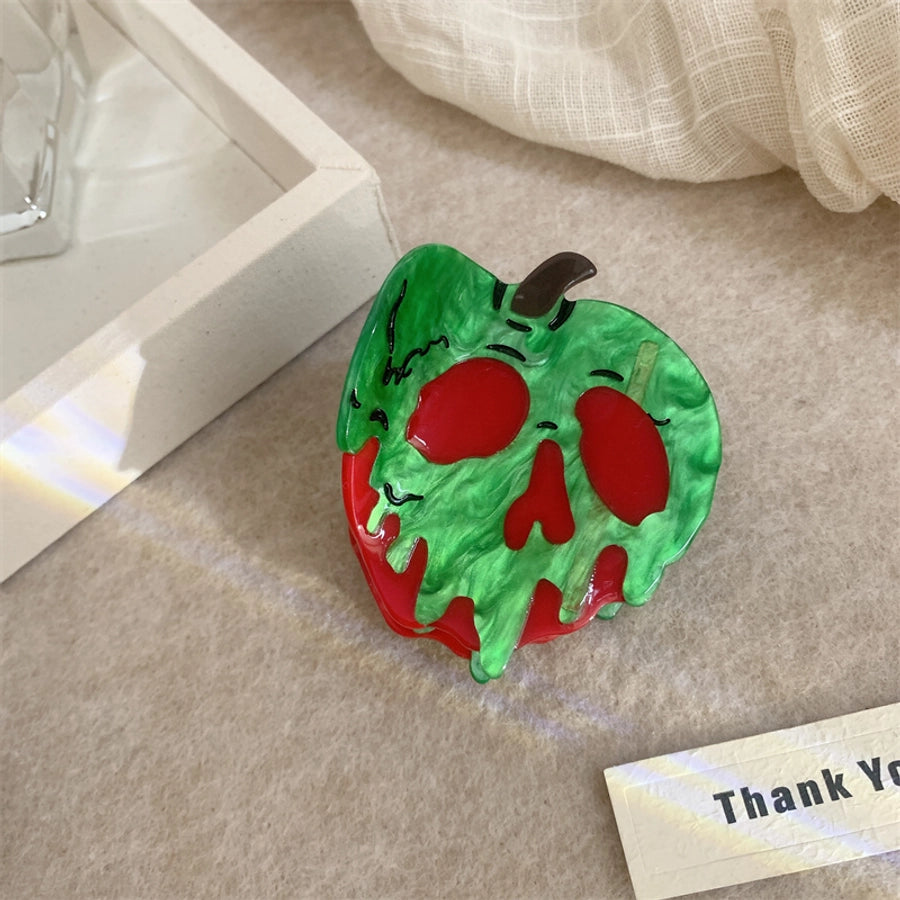 Women's Korean Style Pumpkin Color Block Cherry Acetic acid sheets Hair Claws