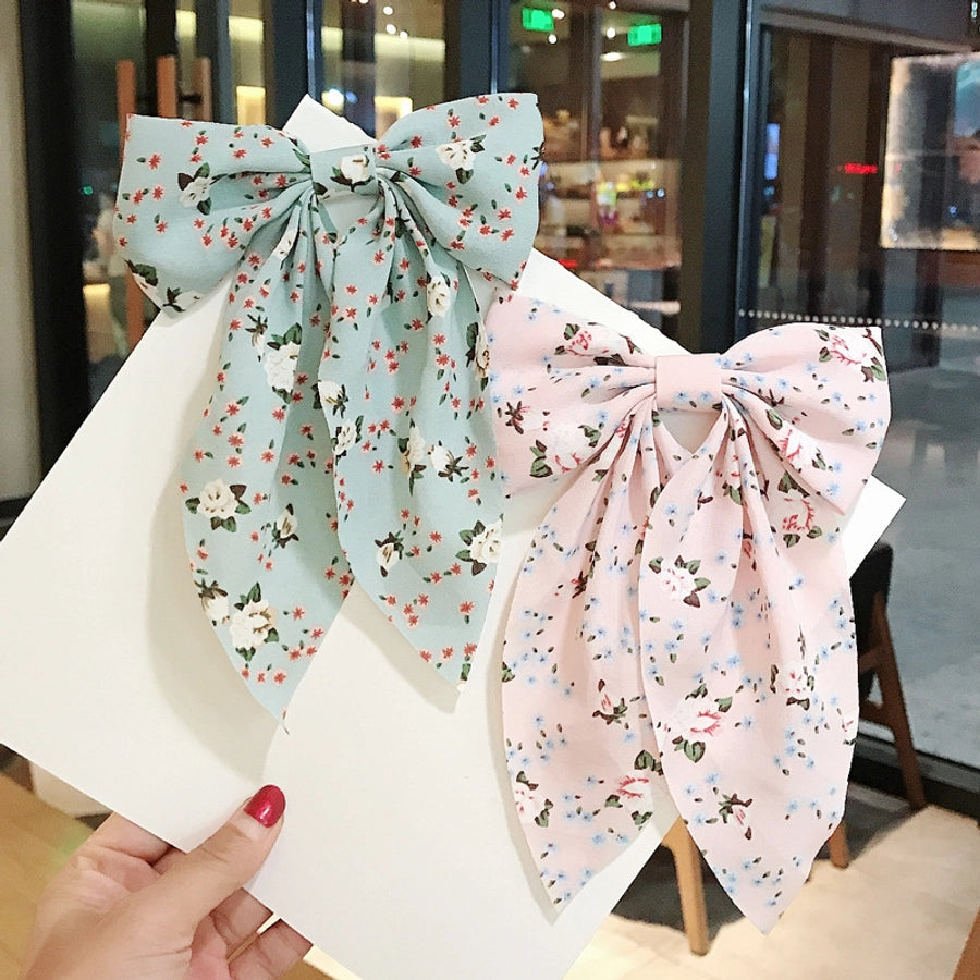 new korean  floral bow hairpin