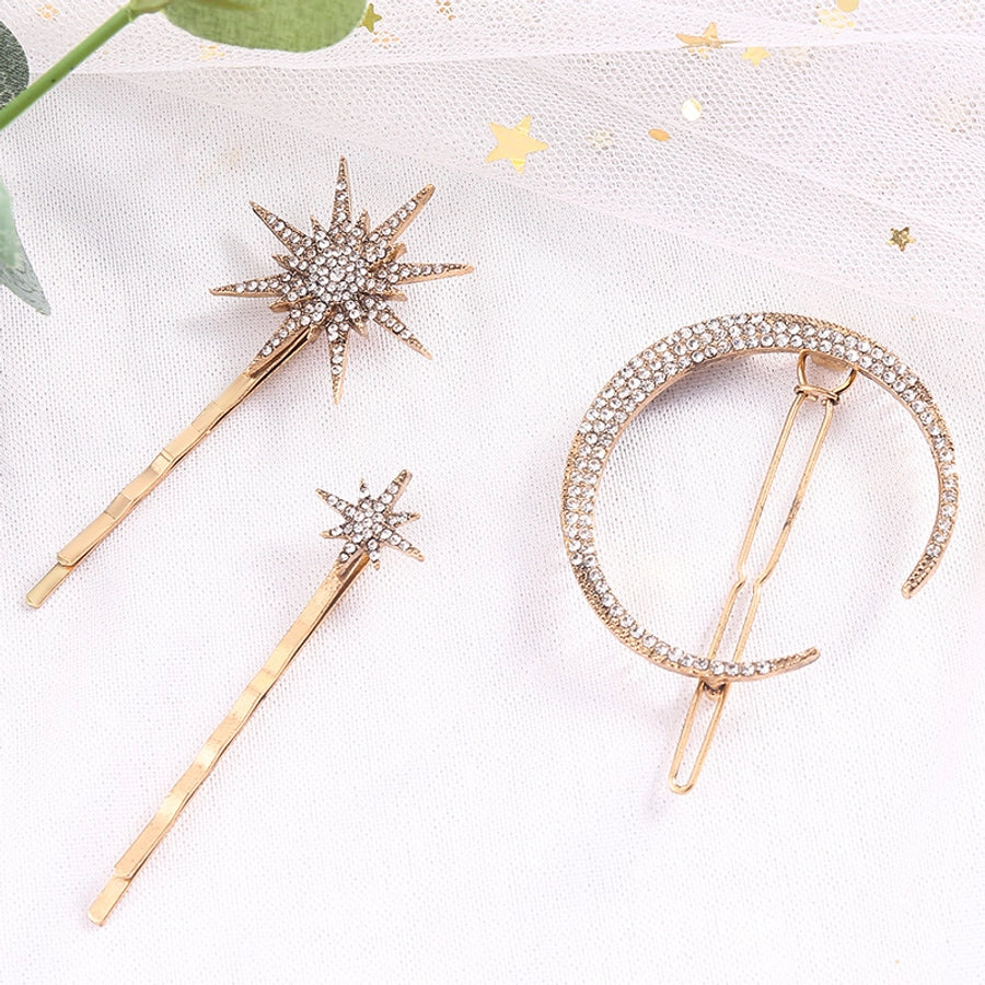 simple style star alloy inlay rhinestones hair clip